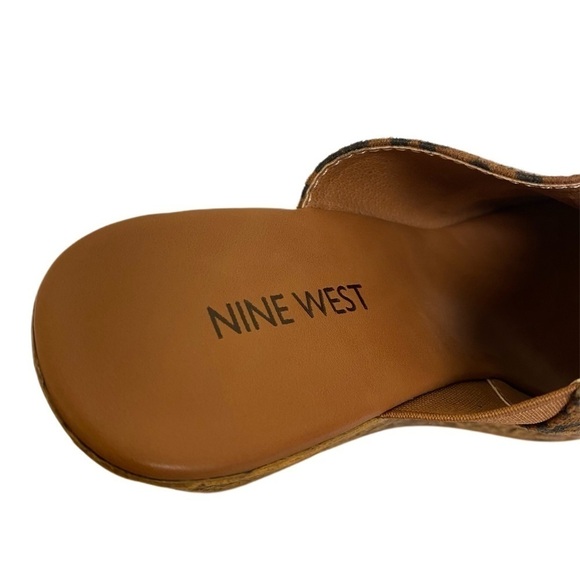 Nine West Wedge Sandals - Leopard Upper - Stretch Size 7 New - Picture 3 of 4